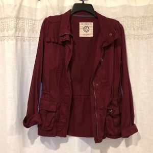 Maroon Cargo Jacket